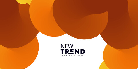 Modern abstract background with orange circles and trendy design style