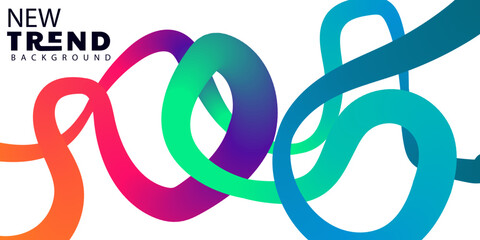 Modern Colorful Abstract Background with Gradient Smooth Lines and Curves