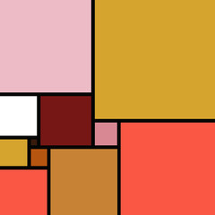 Fototapeta premium Colorful squares in a square