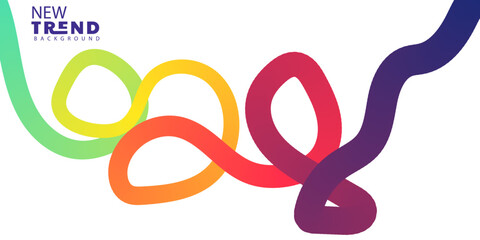 Modern colorful gradient ribbon loop background design for creative projects