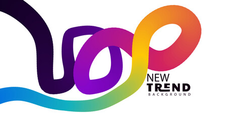 Modern Fluid Gradient Background with Trending Text on White Backdrop