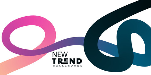 New Trend Background with Abstract Gradient Curves and Modern Design
