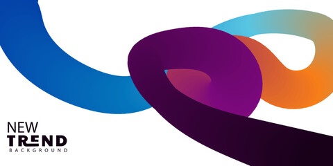 Trendy and Modern Abstract Background with Colorful Fluid Shapes Illustration