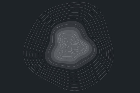 3D Organic Isobar Shape with Stepped Gradient Depth - Abstract Topographic Terrain Element