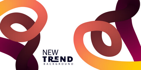 Trendy abstract background design with dynamic gradient ribbons and text