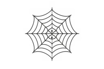 Spider web or cobweb illustration for halloween, spooky concepts, insect traps, or geometric design elements