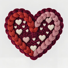 Cozy Crochet Heart Decoration in Soft Yarn Style.