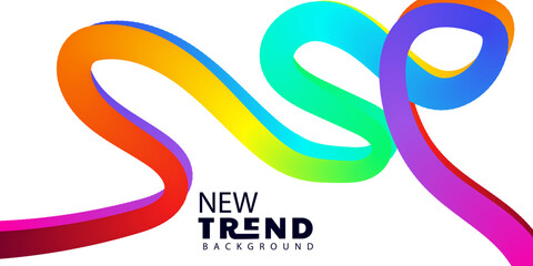 Vibrant multicolored wave abstract background new trend dynamic backdrop design