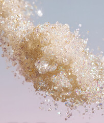 Sugar body scrub with glitter for glowing skin