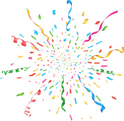 Burst of celebratory confetti
