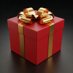Elegant red gift box with gold bow