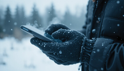 winter gloves with touchscreen feature on fingertips