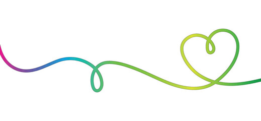 Gradient of love. Heart shape with ribbon. Romantic gradient heart with decorative ribbon. wedding, valentine day, post card and others. png and vector on transparent background.