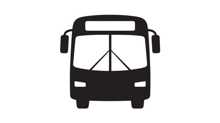 City Bus Silhouette in Modern Minimalist Style with Black Color on White Background for Transportation Icon