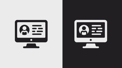 Computer Monitor with Resume Template in Minimalist Design with Simple Color Scheme on White and Black Background for HR and Recruitment