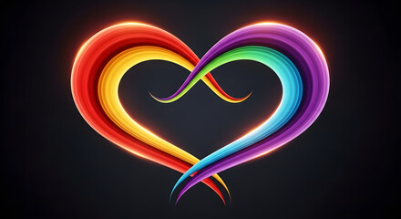 Abstract Rainbow Heart Illustration: A Vibrant Symbol of Love and Inclusion