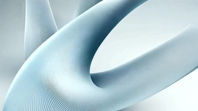 Abstract pale blue curving lines flow across the image against a white backdrop
