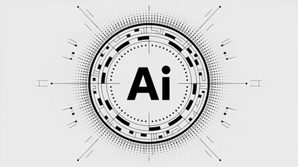 Stunning Ai logo design with modern circular geometric patterns