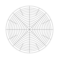 Circular graph with concentric circles and radial lines on white background