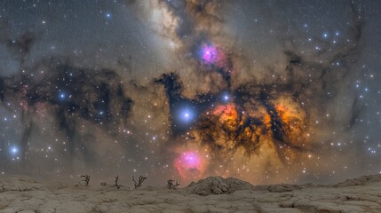 Vivid Interstellar Gas and Dust Clouds within the Milky Way