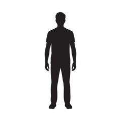 Obraz premium Black silhouette of a man standing with arms by his sides