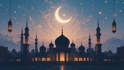 Ramadan kareem style editable template background minimalist and islamic style eid mubarak iftar party