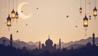 Ramadan kareem style editable template background minimalist and islamic style eid mubarak iftar party