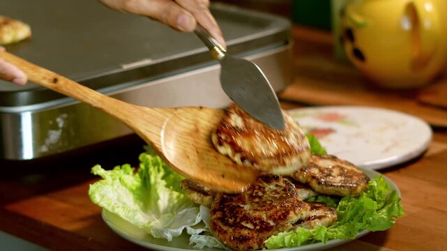 Chicken cutles serving in plate