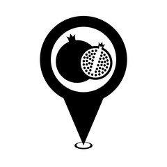 black cute pomegranate location pin icon