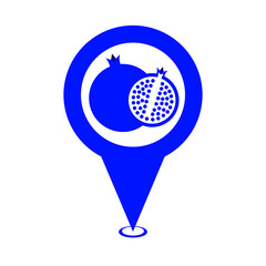 blue cute pomegranate location pin icon