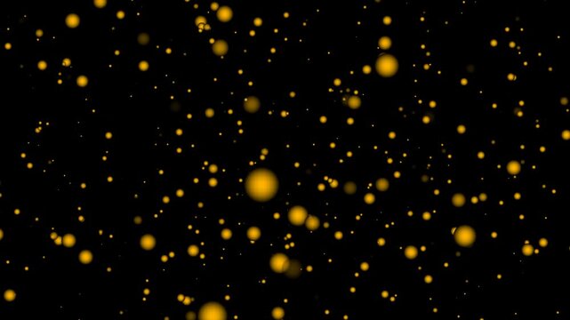 emitter particle effect motion on transparent background. orange color particles