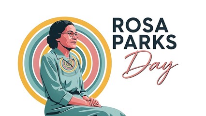 Rosa parks day illustration with woman sitting