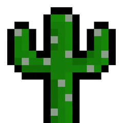 Fototapeta premium A pixel art cactus in retro 16×16 style