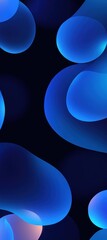 Abstract blue shapes, dark background, mobile wallpaper (1)