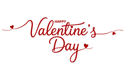 Happy Valentine's Day editable typography logo with elegant red continuous line script and hearts for for valentine day poster, banner, greeting card and valentine's related design © AFRAN-BD