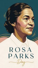 Rosa parks day illustration featuring a courageous woman