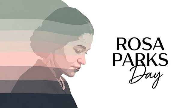 Rosa parks day celebration with illustration of rosa parks
