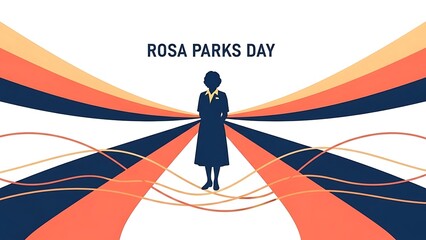 Rosa parks day celebration with silhouette of a woman