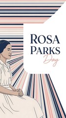 Rosa parks day celebration illustration