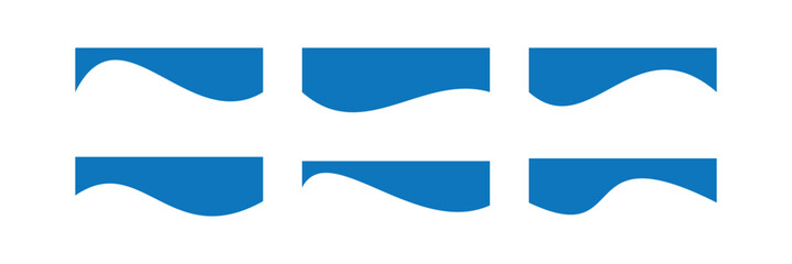 Collection of dividers shape templates. Modern separator header for website and app. Curve lines, wave collection of abstract design element for top and bottom page web site.