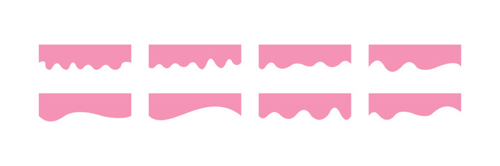 Set of abstract border shapes and dividers with wave curves. Ideal for web templates, presentations, graphic projects, or UI components. Curved border shape, dividers Shapes for website design