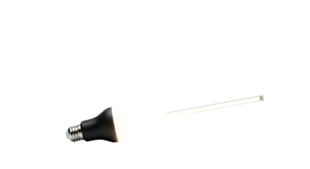 Smart lighting concept with bulb, tube and color wheel isolated on white background