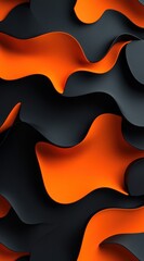 Abstract 3D orange and grey paper art design background, flowing, modern style, used as wallpaper