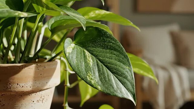 Indoor Potted Plant Golden Pothos Home Decoration Natural Light And Airy Atmosphere