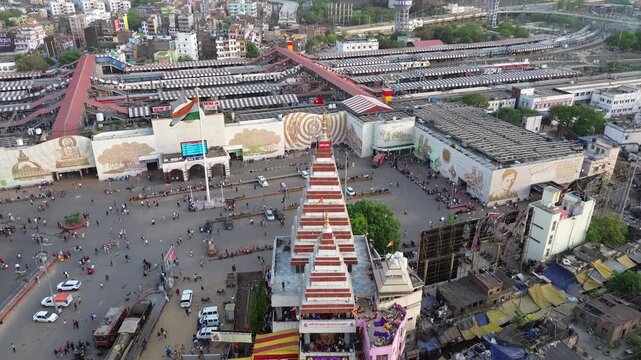4K Drone Footage of Patna Junction and Mahavir Mandir | Aerial View of Railway Station, Temple, and Urban Landscape in Patna, Bihar, India