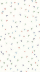 Obraz premium A vibrant pattern of multicolored hearts on a white background, whisking away in a whimsical design