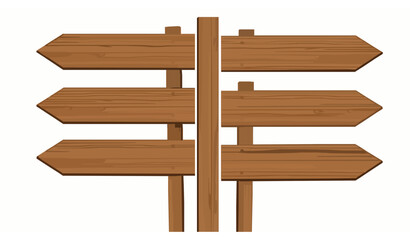 Wooden directional signpost vector illustration isolated on white background for travel and navigation graphics © MDFiroj