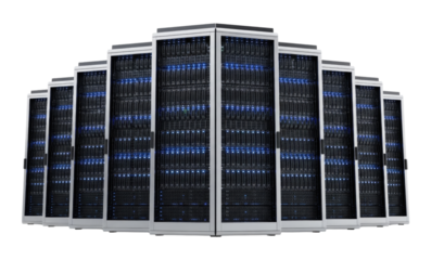 3d server racks transparent background cutout png