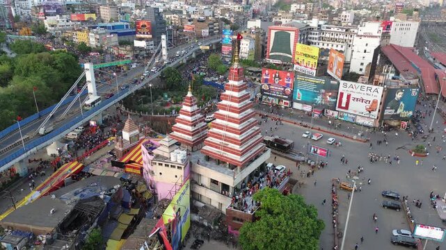 4K Drone Footage of Patna Junction and Mahavir Mandir | Aerial View of Railway Station, Temple, and Urban Landscape in Patna, Bihar, India