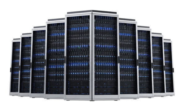 3d server racks transparent background cutout png